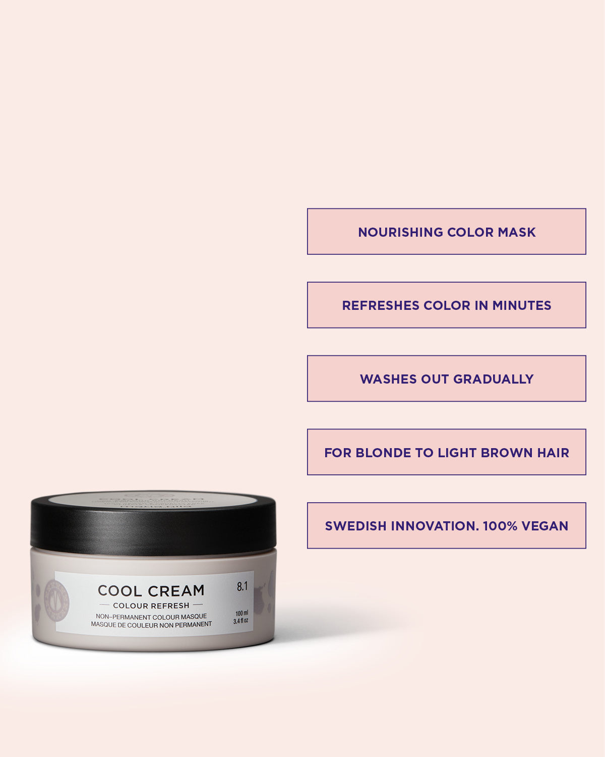 Colour Refresh Cool Cream is a color hair mask that enhances the color in blonde to light brown hair