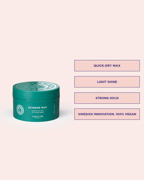 Maria Nila Extreme Wax gives strong hold and light shine